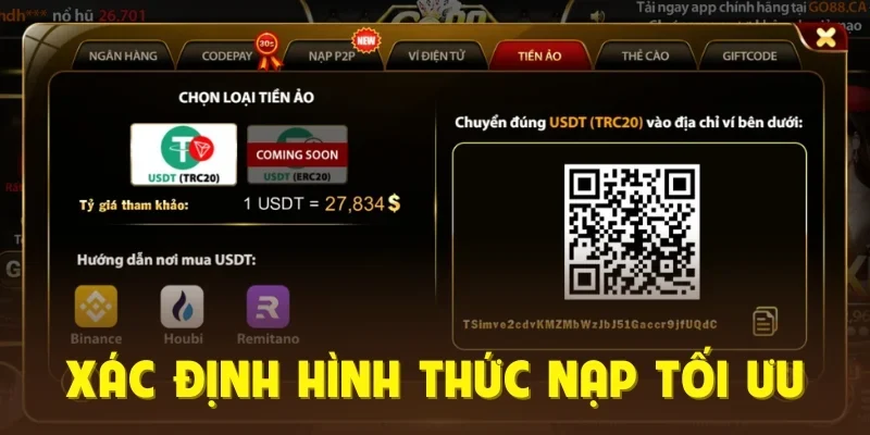 Xác định hình thức nạp tối ưu